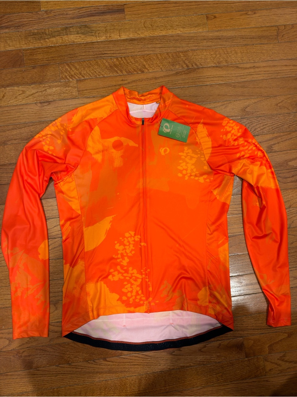 Pearl Izumi Men’s Orange Long Sleeve Cycling Jersey